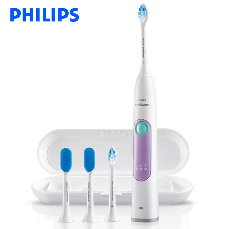 飞利浦（PHILIPS） 电动牙刷 HX6616/51 成人充电式 声波震动牙刷 智能计时呵护牙龈美白牙齿 优雅靓紫