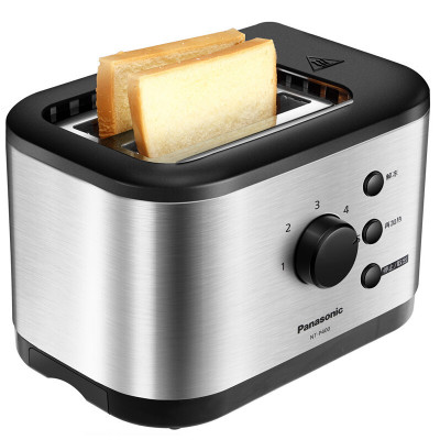 松下（Panasonic）NT-P400 烤面包机 家用早餐吐司机 2片 全自动不锈钢多士炉 680W功率 一键解冻
