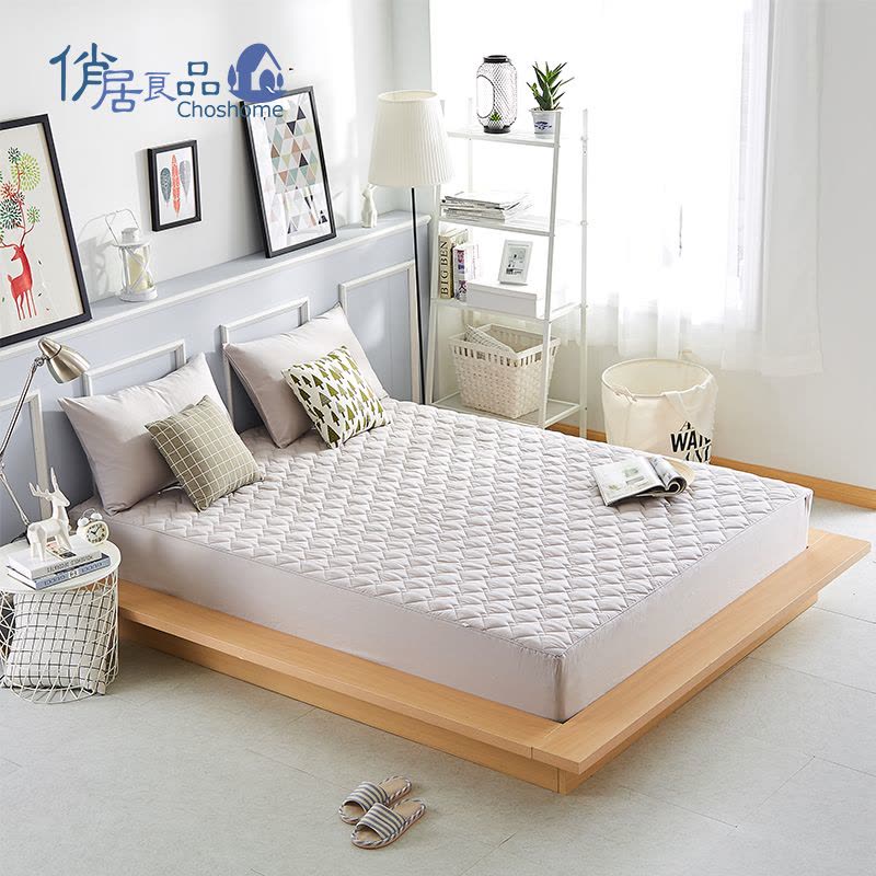 俏居床笠单件 全棉加厚夹棉防滑床罩床垫保护套1.8m 日本A类图片