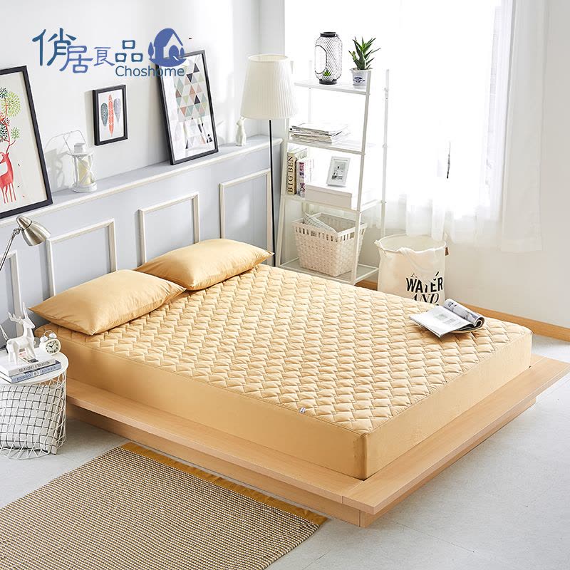 俏居床笠单件 全棉加厚夹棉防滑床罩床垫保护套1.8m 日本A类图片