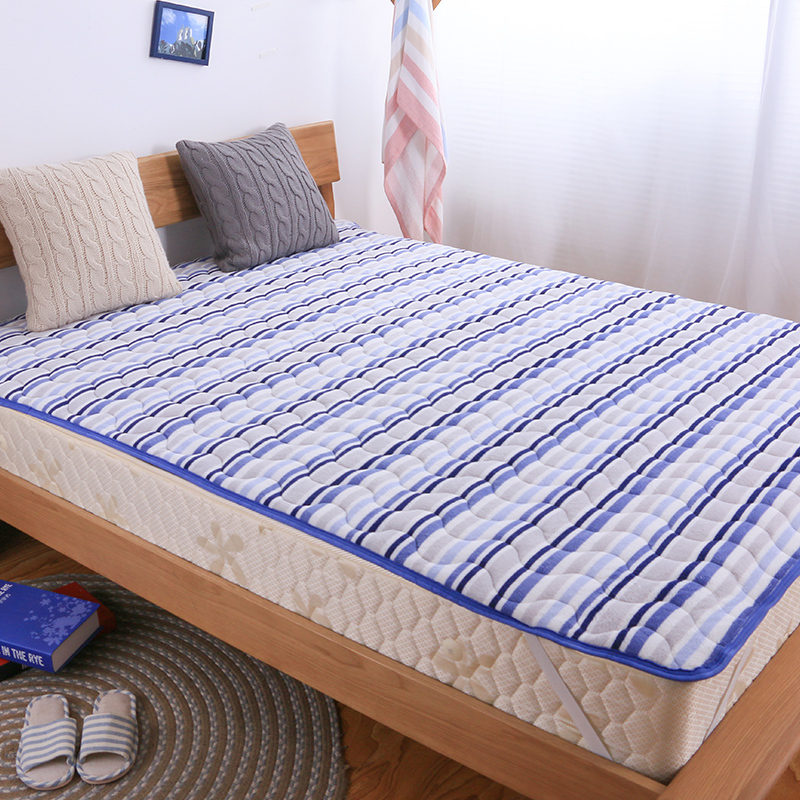 俏居珊瑚绒床褥子 席梦思保护垫 1.5/1.8m床护垫 垫被双人可折叠床垫睡垫