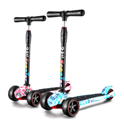 21st scooter米多可升降四轮儿童滑板车儿童橡胶轮涂鸦滑滑车玩具