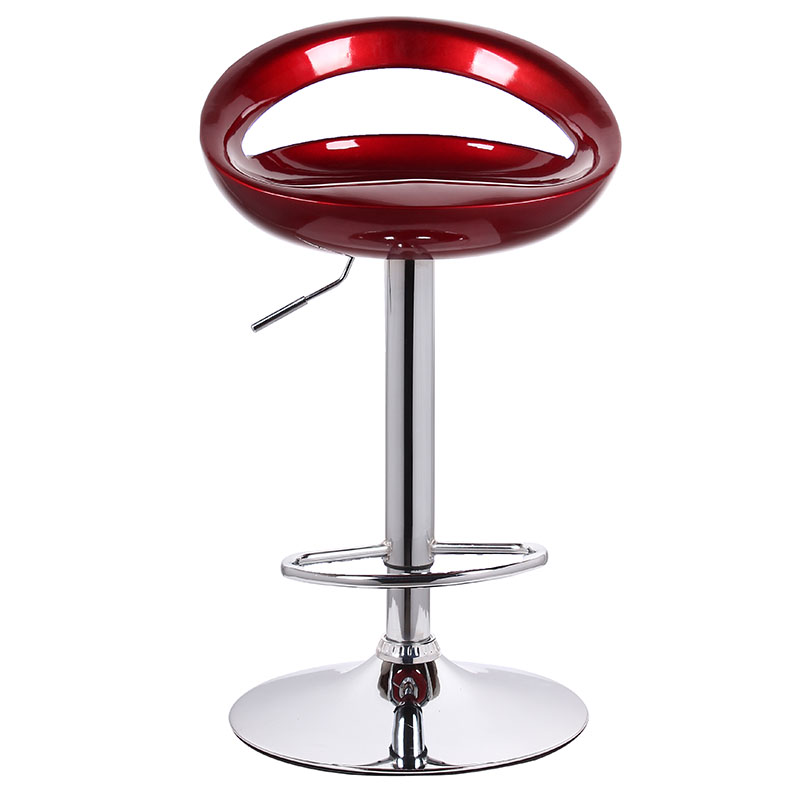 时尚吧台椅 酒吧椅 前台椅子 吧台凳子 高脚凳 可升降旋转餐椅 迈亚家具 防爆三级气杆酒红色高款.