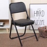 折叠椅子加厚款凳子靠背椅子家用折叠椅办公培训椅餐椅便携会议椅电脑椅黑色黑腿