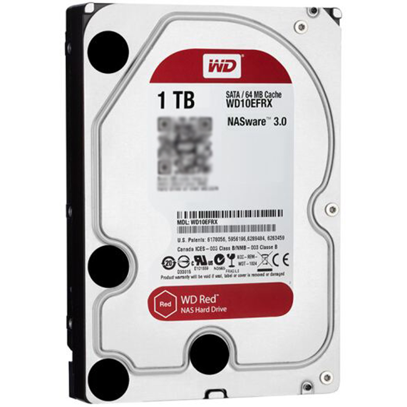 西部数据(WD)红盘 1TB SATA6Gb/s 64M 网络储存(NAS)硬盘(WD10EFRX)