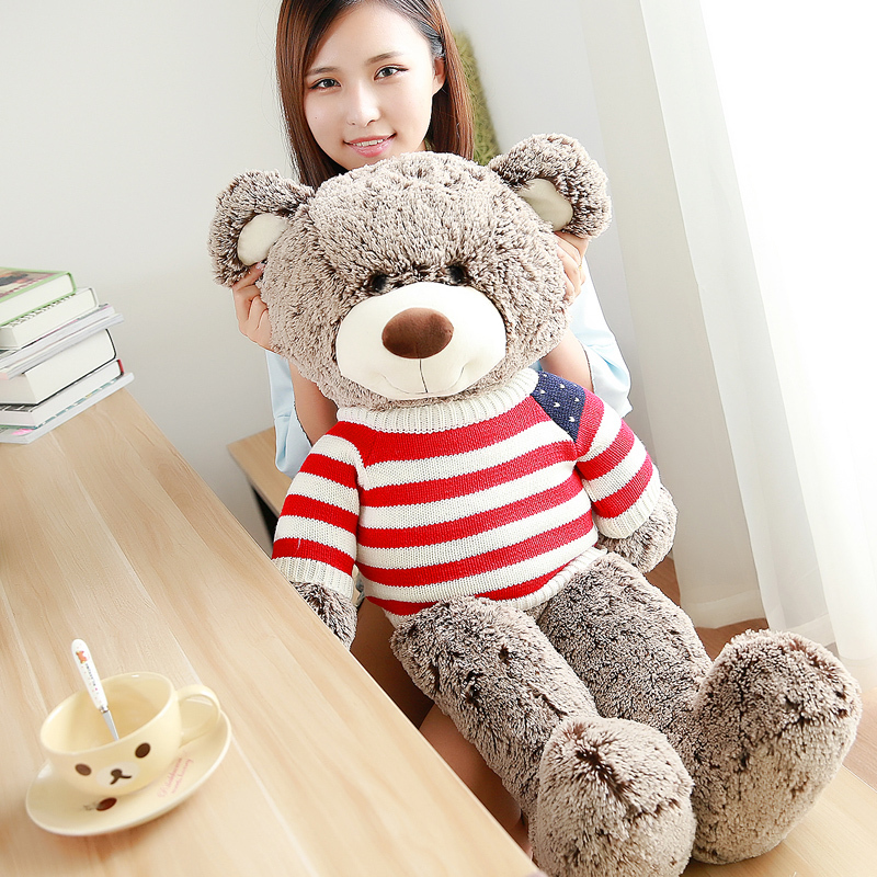 怡多贝evtto 80厘米正版大熊毛绒公仔儿童布娃娃玩具熊毛衣泰迪熊玩偶抱枕礼物