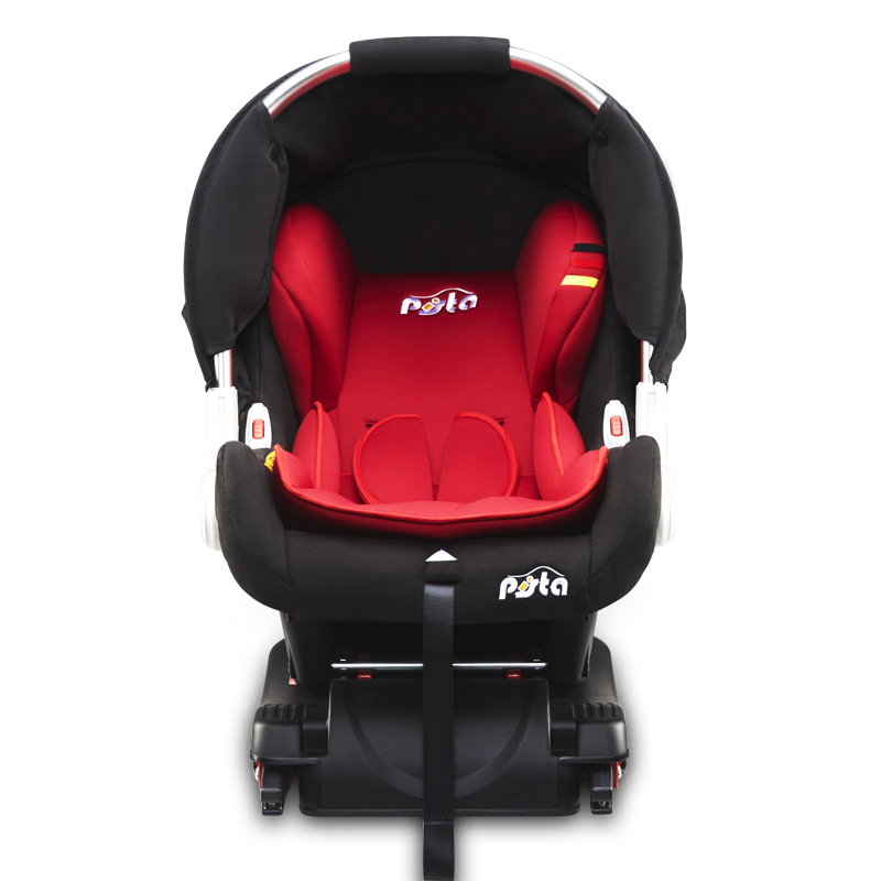 PISTA德国皮斯塔 儿童安全座椅0-18个月新生宝宝婴儿车载提篮isofix接口双向安装 丘比特 红色