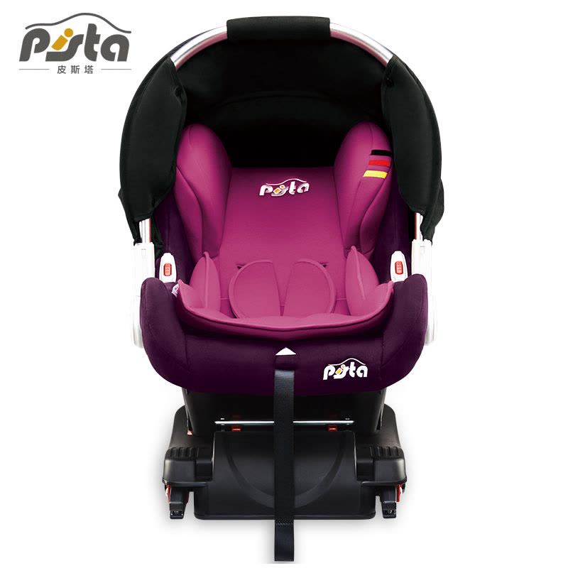 德国PISTA皮斯塔 儿童安全座椅0-18个月新生宝宝婴儿车载提篮isofix接口双向安装 丘比特 紫色图片