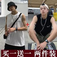 秋季坎肩背心男宽松ins港风潮流百搭简约无袖T恤运动上衣诺妮梦