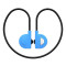 MQbix (BT201) 头戴颈挂式无线蓝牙运动跑步耳机 双耳入耳式立体声 手机通用蓝牙耳机（黑蓝色）