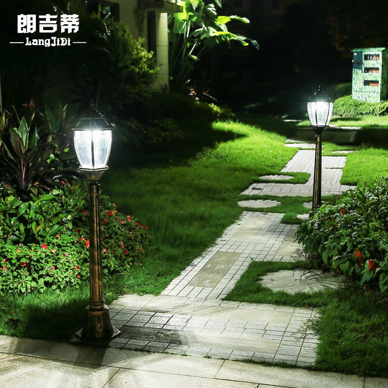 朗吉蒂太阳能庭院灯草坪灯led太阳能户外高杆路灯家用别墅花园灯图片