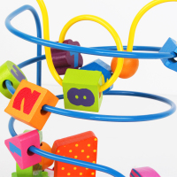 宝宝儿童益智认知玩具智力拖车绕珠大号串珠木制1-2-3-4-5-6个月