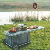 随食移动厨房餐车户外便携野营折叠餐桌自驾餐具收纳露营拖车