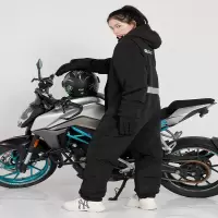 摩托车骑行服加绒套装连体冬季保暖机车骑士赛车服防寒男