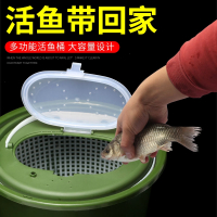 活鱼桶带增氧泵一体成型硬壳装鱼桶多功能鱼箱马口路亚钓鱼桶