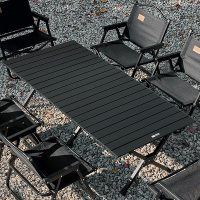 闪电客户外折叠蛋卷桌野餐桌椅便携式露营小桌子野营全套用品装备