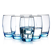 乐美雅 萨通冰蓝直身杯 耐热玻璃水杯茶杯加厚果汁杯H8915