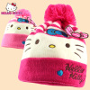 女童帽子冬季 Hello Kitty韩版儿童保暖双层针织帽宝宝加厚防寒帽子
