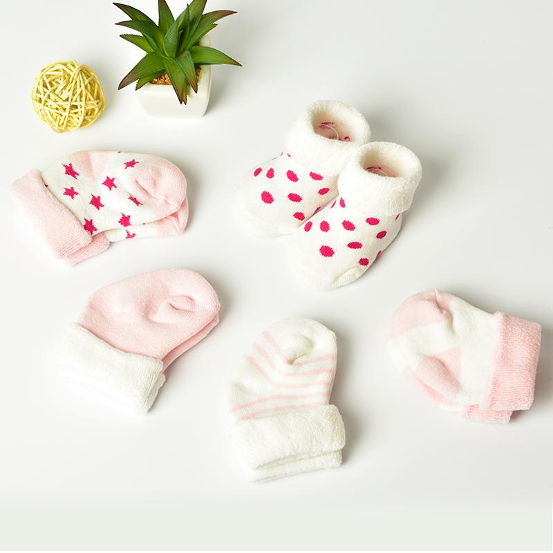 [5双装]婴儿秋冬可爱松口毛圈袜 新生儿宝宝0-1-3岁加厚保暖袜子