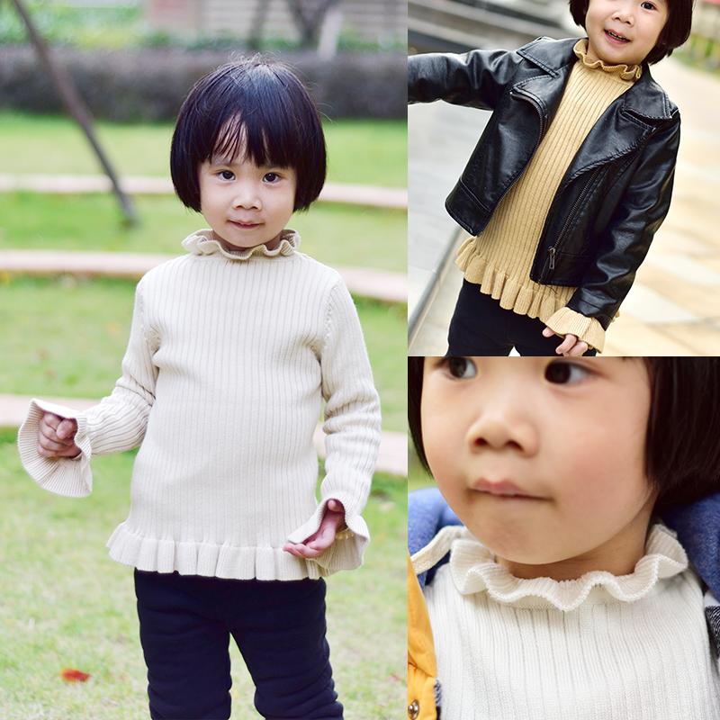 青莓2018秋冬新款女童毛衣婴儿针织衫儿童1岁3韩版套头宝宝打底衫