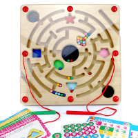 DHA磁性运笔迷宫3-6岁儿童玩具动手锻炼亲子互动游戏儿童礼物 木制IQ迷宫