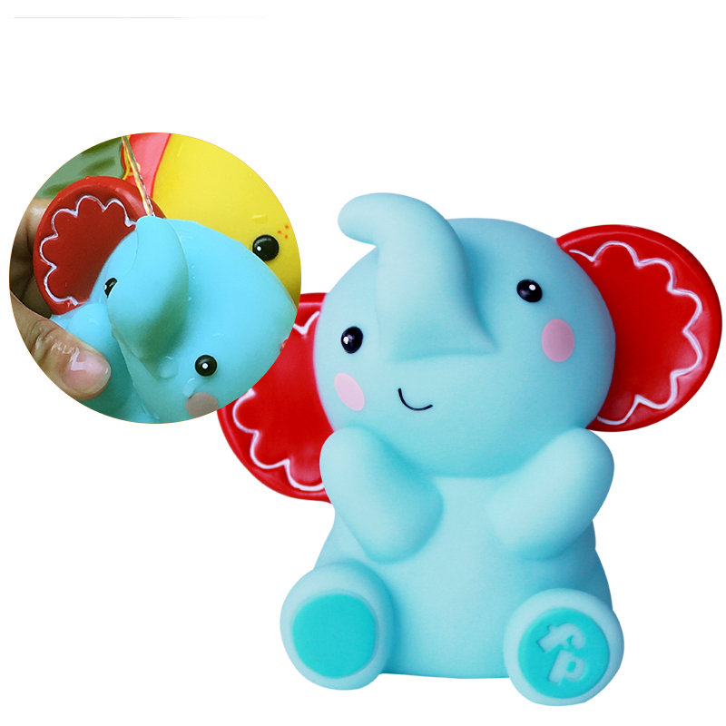 Fisher-Price 费雪牌 戏水玩具PVC儿童洗澡玩具 1-3岁儿童宝宝沐浴喷水捏捏叫橡胶玩具F0202小象
