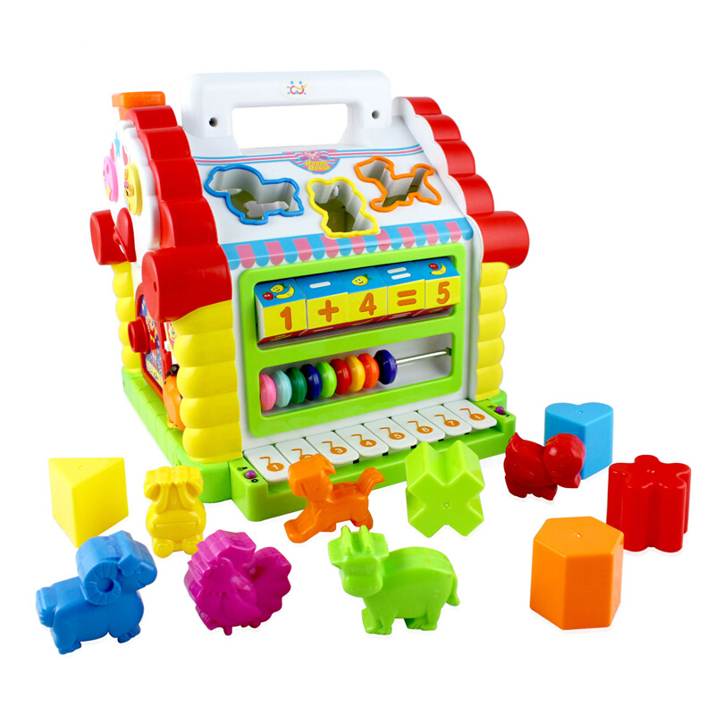 HuiLe TOYS汇乐玩具早教趣味小屋多功能塑料音乐玩具形状智慧屋动物叫声1-3岁儿童玩具