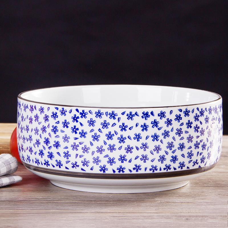 瓷物语景德镇陶瓷 8寸大碗日式汤碗大号面碗 大汤碗家用骨瓷拌面碗盛汤碗星点