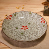 瓷物语日式餐具套装 和风 日式8英寸 釉下彩陶瓷碗套装蓝富贵波纹盘(大红花)