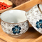 瓷物语日式釉下彩景德镇陶瓷餐具盘碗碟陶瓷餐具套装家用两人套装餐具蓝富贵