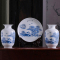 景德镇陶瓷花瓶摆件瓷器装饰盘 三件套装饰品(瑞雪兆丰年三件套)