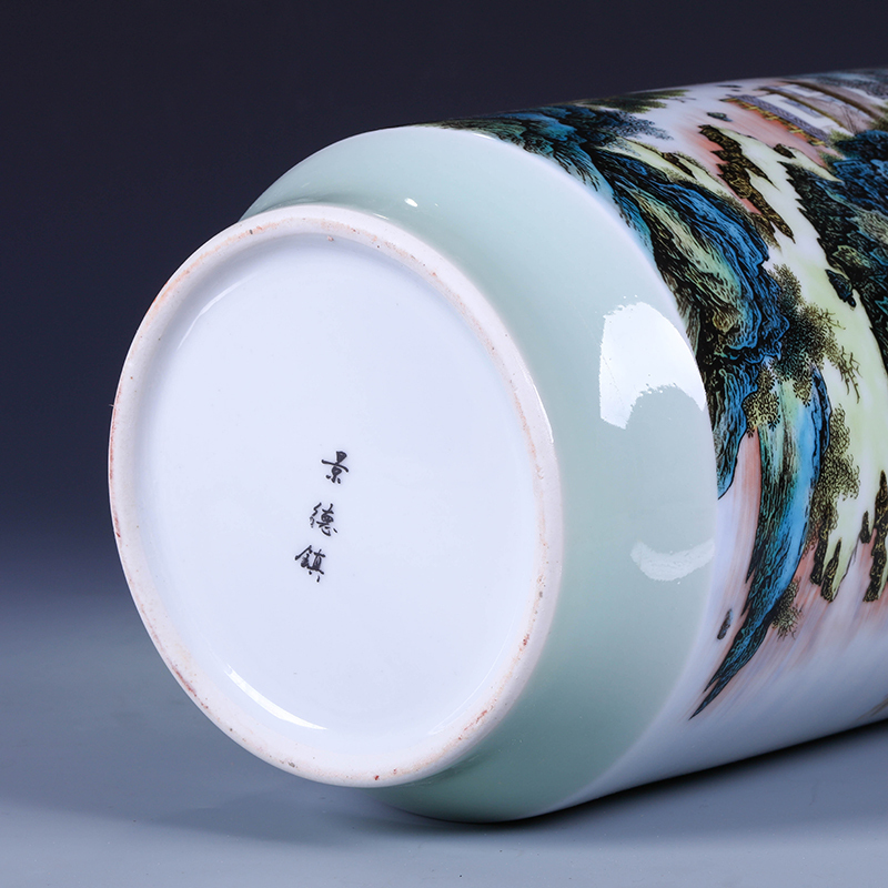 景德镇陶瓷花瓶现代时尚手绘粉彩家居饰品摆件礼品