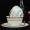 瓷物语60件套碗碟套装家用中式黄金浮雕瓷盘子瓷器骨瓷餐具