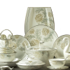 瓷物语欧式骨瓷餐具套装陶瓷碗碟盘家用组合简约手绘描金