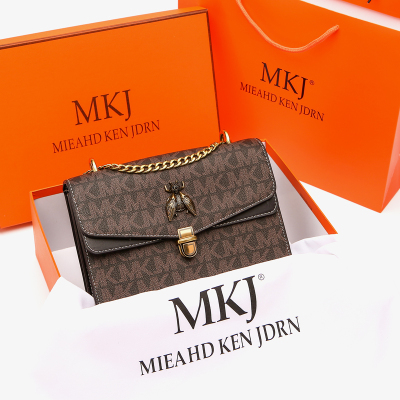 MKJ欧美女包包2023新款潮时尚女士小方包百搭手提包大气斜挎包蜜蜂小包