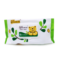 爱宝熊婴儿手口湿巾 新生儿柔肤湿巾可以嚼的湿巾 宝宝专用湿巾80抽 2包