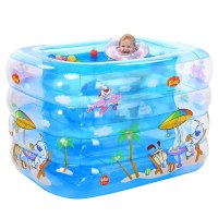 诺澳婴儿游泳池充气保温婴幼儿童宝宝游泳桶家用洗澡桶新生儿浴盆球池戏水池 蓝色大号豪华套餐