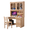 硕木居 简约现代纯木质实木电脑桌带书架台式家用书桌书柜组合松木写字桌儿童学习桌子