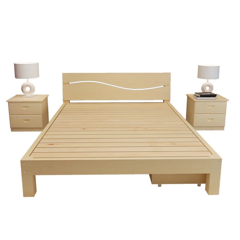 硕木居 实木床1.5双人床1.8米松木现代儿童床简约单人床1.2米榻榻米图片