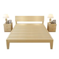 硕木居 床现代简约实木床1.5米双人床主卧防霉大床松木1米单人床简易床