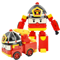超级飞侠 新款升级大号韩国变形警车珀利机器人波利变型警察儿童玩具红色罗伊