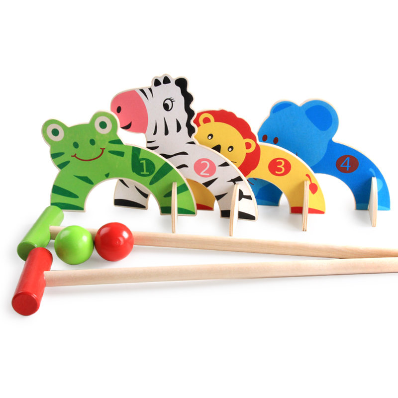 儿童益智休闲玩具动物门球木质玩具亲子家庭互动4-6岁