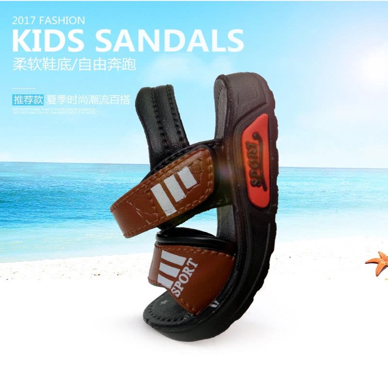 儿童凉鞋夏季中童小童婴儿沙滩鞋软塑胶防水防滑男童凉鞋图片