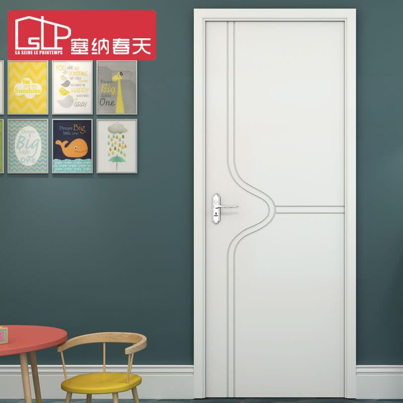 塞纳春天简约室内门卧室门木门套装门实木复合烤漆门型号271 实木复合烤漆门图片