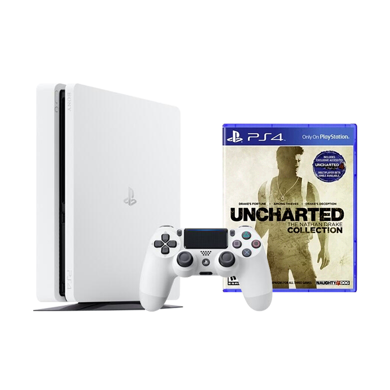 索尼sonyps4国行游戏主机ps4slim家庭电脑娱乐体感游戏机白色500g送