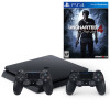 索尼（SONY）【PS4国行游戏主机】PS4 slim 电脑娱乐游戏机 黑色 1T 送神秘海域4 双手柄