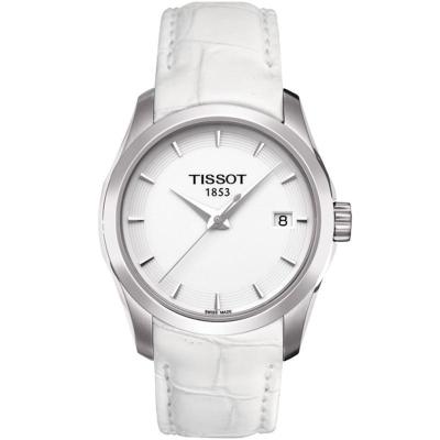 天梭tissot-库图系列 石英女表 T035.210.16.011.00 白色皮带