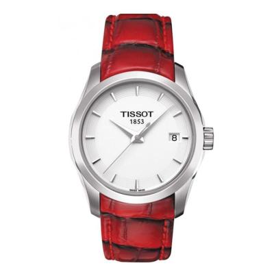 天梭Tissot-库图系列 石英女表 T035.210.16.011.01 红色皮带