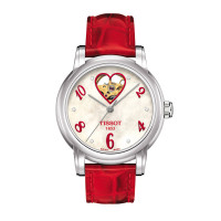 瑞士Tissot天梭心媛系列机械女表红色皮带手表T050.207.16.116.02