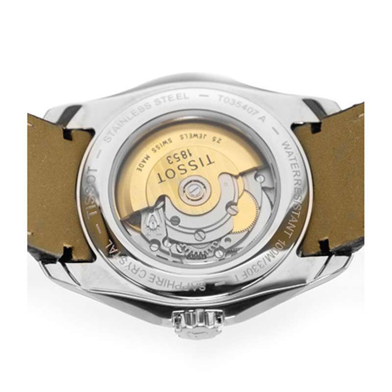 天梭Tissot库图自动机械表瑞士手表皮带男表T035.407.16.051.00